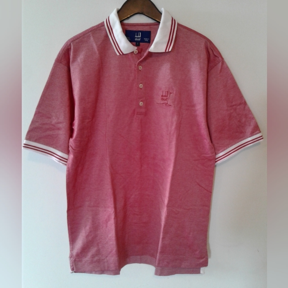 Dunhill golf London polo shirt men size large L cotton made in Italy